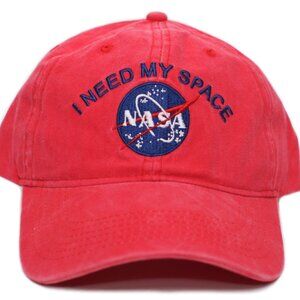 NASA I Need My Space Funny Dad Hat Pigment Dyed Cap High Quality Red